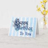 Gefeliciteerd met je Kaart Blauw Mannen of Jongens (Gele Bloem)