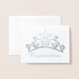 Gefeliciteerd met je Kaart-Pageant Crown Folie Kaarten