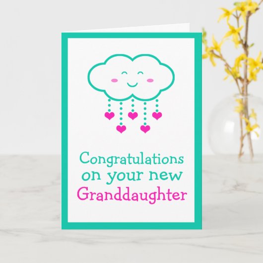 Gefeliciteerd met je kleindochter Kaart (Gele Bloem)