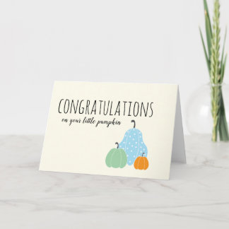 Gefeliciteerd met je kleine pompoen kaart