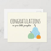 Gefeliciteerd met je kleine pompoenblauw Sinaasapp Briefkaart (Voorkant / Achterkant)