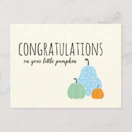 Gefeliciteerd met je kleine pompoenblauw Sinaasapp Briefkaart