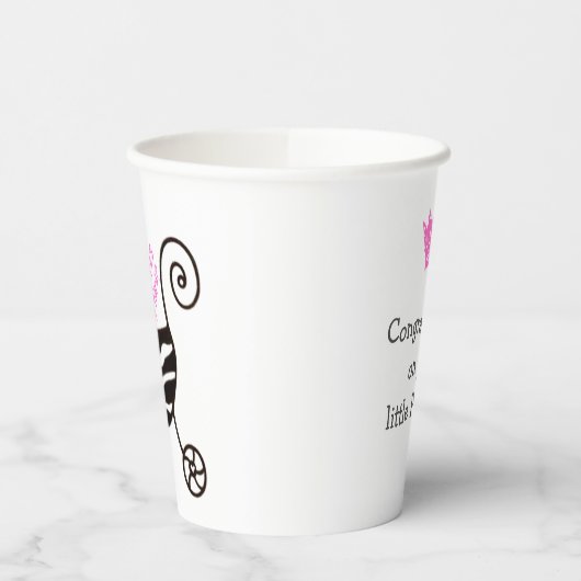 "Gefeliciteerd met je kleine prinses" feestje Papieren Bekers (Links)