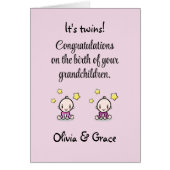 Gefeliciteerd met je kleinkinderen, tweelingmeisje (Voorkant)