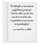 Gefeliciteerd met je kleinkinderen, tweelingmeisje (Binnen (Rechts))