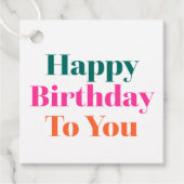 Gefeliciteerd met je kleurrijke typografie bedankjes labels (Voorkant)