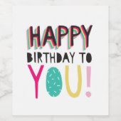 Gefeliciteerd met je kleurrijke typografische rege wijn etiket (Enkel label)