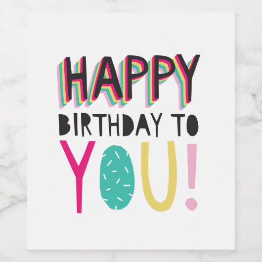 Gefeliciteerd met je kleurrijke typografische rege wijn etiket (Enkel label)