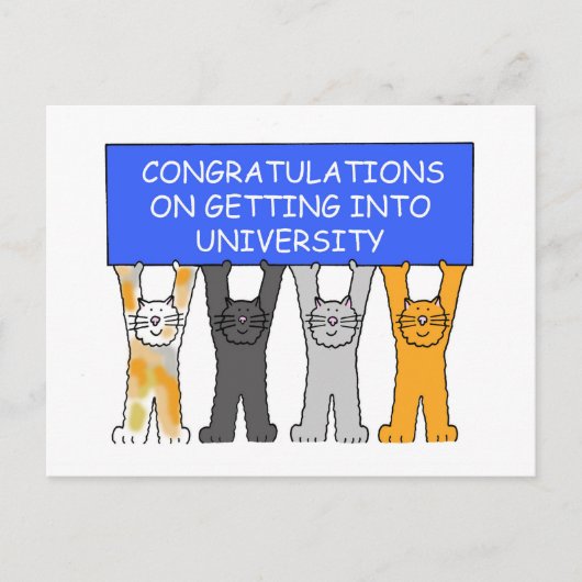 Gefeliciteerd met je komst naar de universiteit briefkaart (Voorkant)