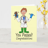 Gefeliciteerd met je kwalificatie als dierenarts kaart (Gele Bloem)