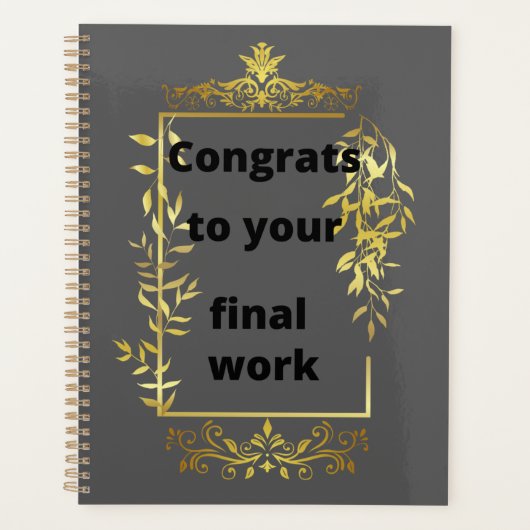 Gefeliciteerd met je laatste werk planner (Voorkant)