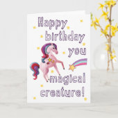 Gefeliciteerd met je magische schepsel - Cute Unic Kaart (Gele Bloem)