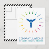 Gefeliciteerd met je medische opleiding: Rainbow Briefkaart (Voorkant / Achterkant)