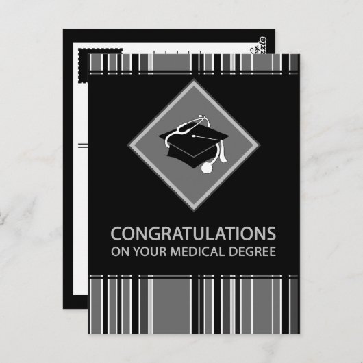 Gefeliciteerd met je medische opleiding sophistica briefkaart (Voorkant / Achterkant)