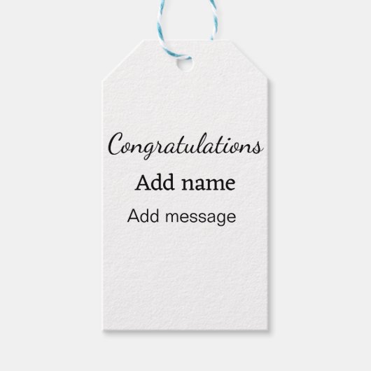 Gefeliciteerd met je naambericht eenvoudig afstude cadeaulabel (Voorkant)