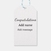 Gefeliciteerd met je naambericht eenvoudig afstude cadeaulabel (Achterkant)