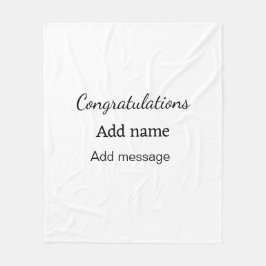 Gefeliciteerd met je naambericht eenvoudig afstude fleece deken