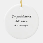 Gefeliciteerd met je naambericht eenvoudig afstude keramisch ornament (Achterkant)