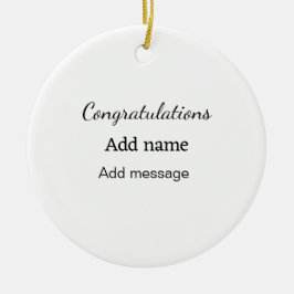 Gefeliciteerd met je naambericht eenvoudig afstude keramisch ornament