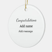 Gefeliciteerd met je naambericht eenvoudig afstude keramisch ornament (Links)