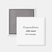 Gefeliciteerd met je naambericht eenvoudig afstude magneet (Voorkant / Achterkant)