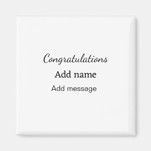 Gefeliciteerd met je naambericht eenvoudig afstude magneet (Voorkant)