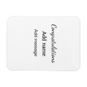 Gefeliciteerd met je naambericht eenvoudig afstude magneet (Horizontaal)