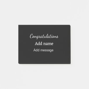 Gefeliciteerd met je naambericht eenvoudig afstude post-it® notes
