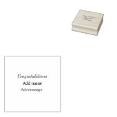 Gefeliciteerd met je naambericht eenvoudig afstude rubberstempel (Gestempeld)