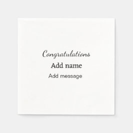 Gefeliciteerd met je naambericht eenvoudig afstude servet