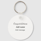 Gefeliciteerd met je naambericht eenvoudig afstude sleutelhanger (Achterkant)