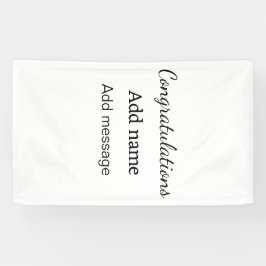 Gefeliciteerd met je naambericht eenvoudig afstude spandoek