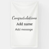 Gefeliciteerd met je naambericht eenvoudig afstude spandoek (Verticaal)