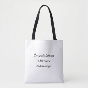 Gefeliciteerd met je naambericht eenvoudig afstude tote bag