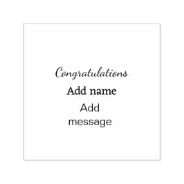 Gefeliciteerd met je naambericht eenvoudig afstude  zelfinktende stempel