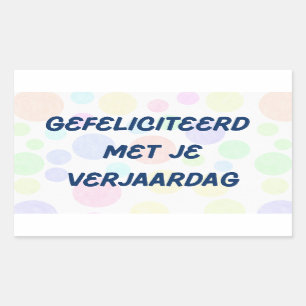 Gefeliciteerd met je, Nederlandse verjaardag Rechthoekige Sticker