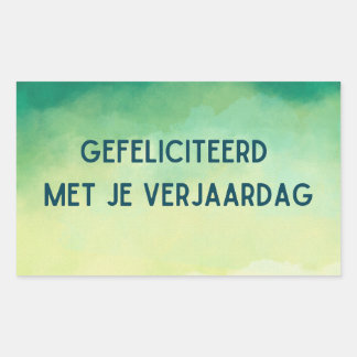 Gefeliciteerd met je, Nederlandse verjaardag Rechthoekige Sticker
