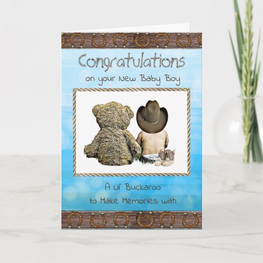 Gefeliciteerd met je New Lil' Buckaroo Kaart (Voorkant)
