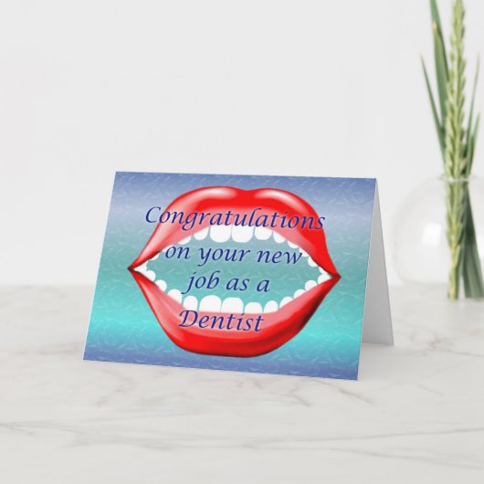 Gefeliciteerd met je nieuwe baan als tandarts kaart (Voorkant)