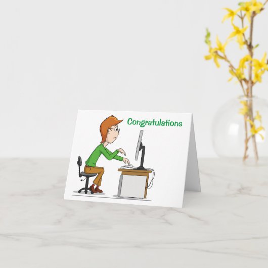 GEFELICITEERD MET JE ***NIEUWE BAAN*** KAART (Gele Bloem)