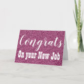 Gefeliciteerd met je nieuwe baan Paarse faux glitt Kaart (Voorkant)