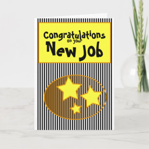 Gefeliciteerd met je nieuwe baan sterren & strips kaart