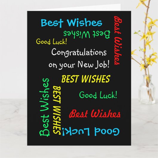 Gefeliciteerd met je nieuwe baan, van ons allemaal kaart (Gele Bloem)