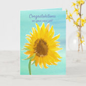 Gefeliciteerd met je nieuwe baan zonnebloem kaart (Gele Bloem)