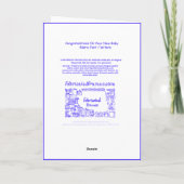 Gefeliciteerd met je nieuwe Baby Blue kinderspeelt Kaart (Achterkant)