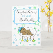 Gefeliciteerd met je nieuwe baby boy etnische Baby Kaart (Gele Bloem)