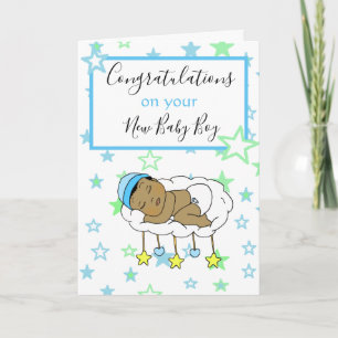 Gefeliciteerd met je nieuwe baby boy etnische Baby Kaart