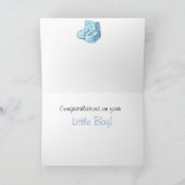 Gefeliciteerd met je nieuwe Baby Boy Kaart (Binnen)