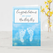 Gefeliciteerd met je nieuwe Baby Boy Kaart (Gele Bloem)