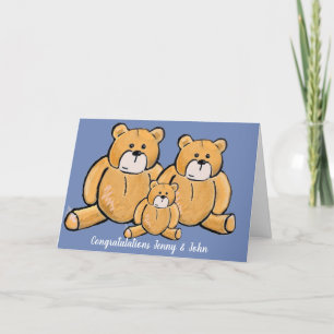 Gefeliciteerd met je nieuwe baby boy teddybeer feestdagen kaart